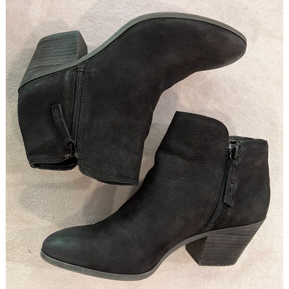 FRYE & Co. Womens Boots Size 7 M Black Nubuck Leather Zip Ankle Bootie Judith - Picture 2 of 15